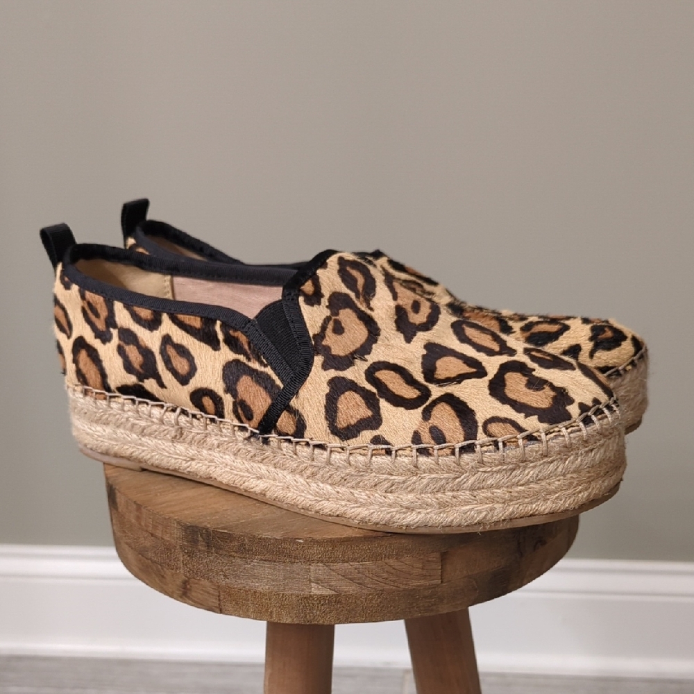 Sam Eldeman Carrin Leopard Print Platform Espadri… - image 2